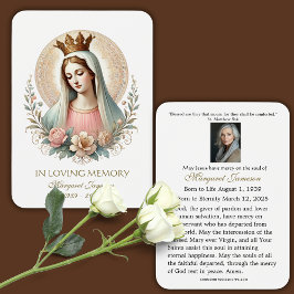 Blessé Marie catholique funéraire Carte Sainte -
