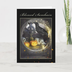 Blessé Samhain Mystical Raven Carte de voeux vierg