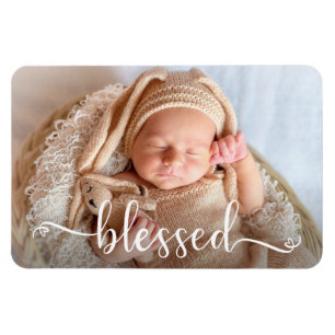 Blessé Script Baby Photo Magnet