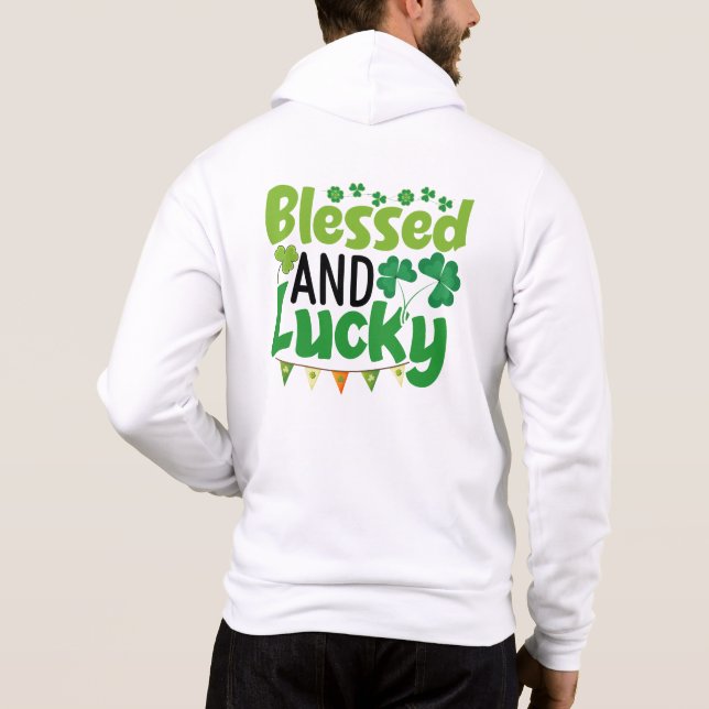 Blessed And Lucky St. Patrick’s Day Design-61103 Hoodie (Rückseite)