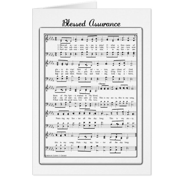 Blessed Assurance Music Card (Devant)