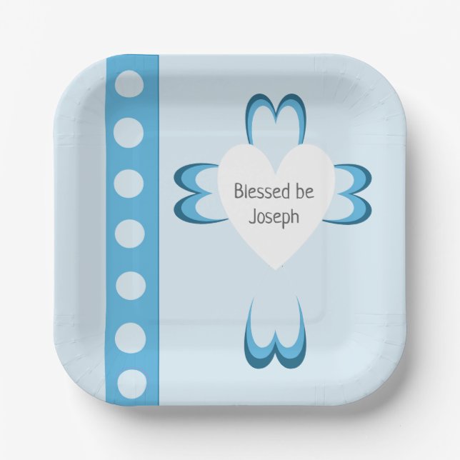 Blessed Baptism Paper Plate Pappteller (Vorderseite)
