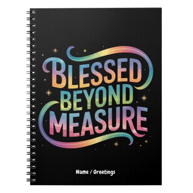 Blessed Beyond Measure Bible Inspiration Quote Notizblock (Vorderseite)