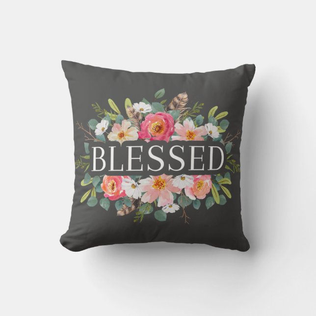 BLESSED - Blumenkissen Kissen (Vorderseite)