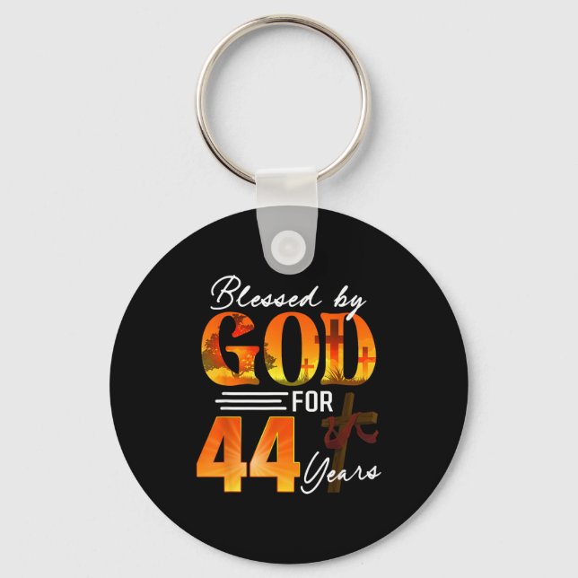 Blessed By God For 44 Years Old Gift 44th Birthday Schlüsselanhänger (Vorderseite)