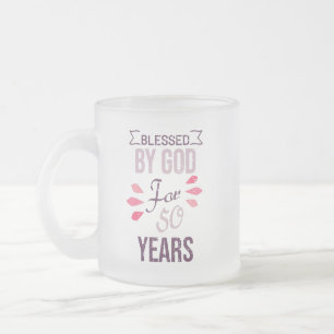 Blessed by God for 50 years, 50th birthday design Mattglastasse