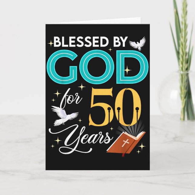 Blessed By God For 50 Years Old 50 Birthday 50th B Karte (Vorderseite)