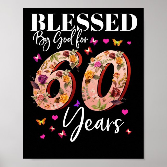 Blessed By God for 60 Years Birthday Poster (Vorne)