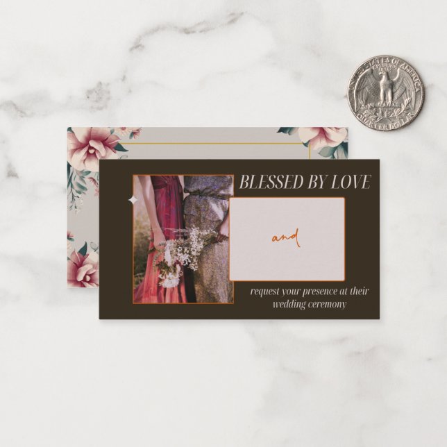 Blessed by love - wedding Invitation  Mitteilungskarte (Vorderseite/Rückseite Beispiel)