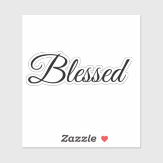 Blessed Calligraphy Modern Typography Elegant Aufkleber