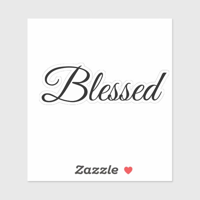 Blessed Calligraphy Modern Typography Elegant Aufkleber (Blatt)