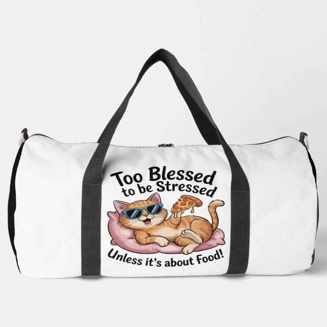 Blessed Cat Pizza No Stress Duffle Bag (Vorderseite)