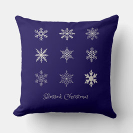 Blessed Christmas Snowflake Pattern Kissen