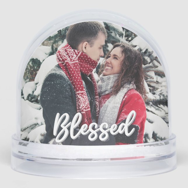 Blessed Couple 2 Sided Photo Modern Script  (Avant)