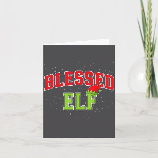 Blessed Elf Christmas Family Matching Group Xmas  Karte (Vorderseite)