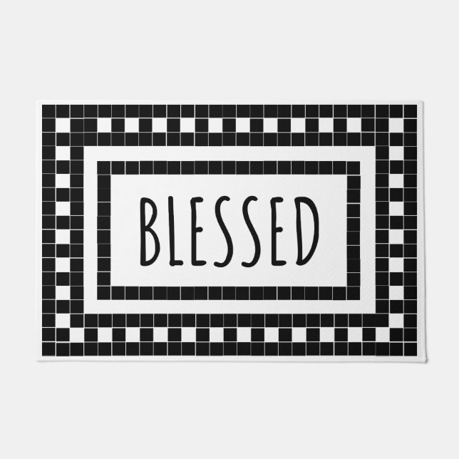 Blessed Farmhouse Inspired Tile Doormat Fußmatte (Vorderseite)
