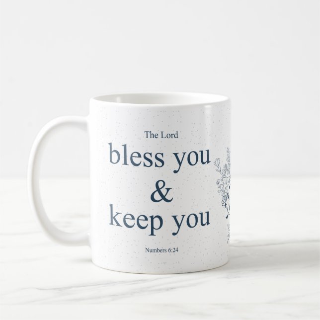 Blessed Floral Christian Wall Art Kaffeetasse (Links)