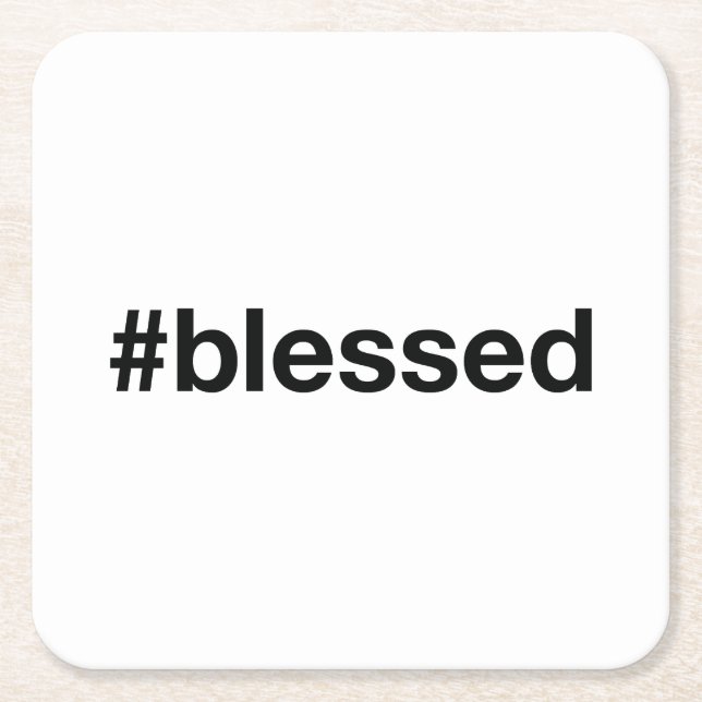 BLESSED Hashtag Rechteckiger Pappuntersetzer (Vorderseite)