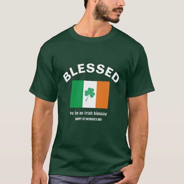 BLESSED Irish Flag St Patricks Day T-Shirt (Vorderseite)