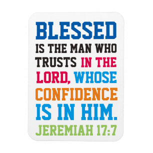Blessed ist das Mannbibel-Vers Jeremias-17:7 Magnet