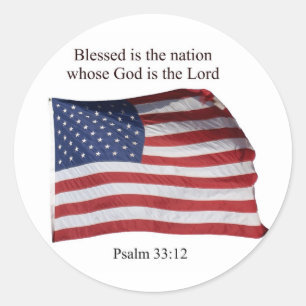 Blessed ist die Nation Runder Aufkleber