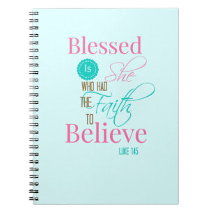 "Blessed ist sie" Aquaglaubenzeitschrift Notizblock
