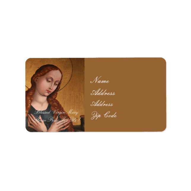 BLESSED JUNGFRAU MARY BITTE BITTE FÜR UNS ADRESSAUFKLEBER (Vorne)