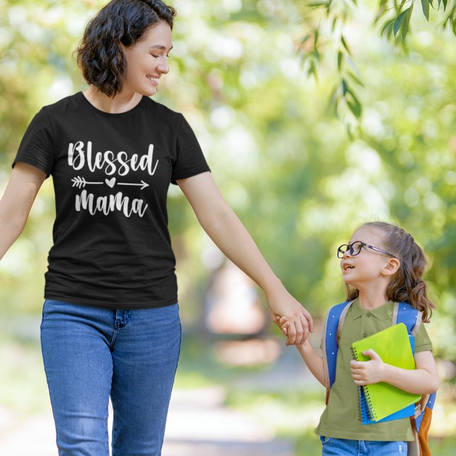 Blessed Mama Cute Mom T-Shirt (Von Creator hochgeladen)