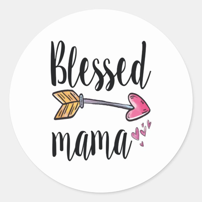 Blessed Mama Runder Aufkleber (Vorderseite)