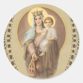 Blessed Mary Mother of Priests Jesus Eucharist Runder Aufkleber