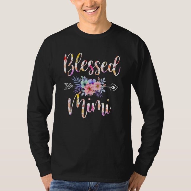 Blessed Mimi Mothers Day Floral T-Shirt (Vorderseite)