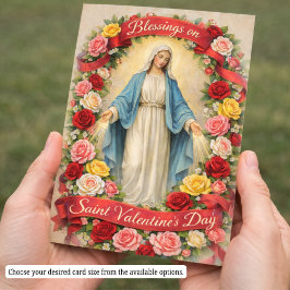 Blessed Mother Mary Valentines Prayer Roses Visitenkarte