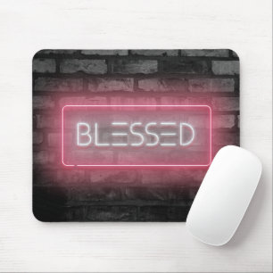 BLESSED Pink Neon Signature Mouse Pad Mousepad