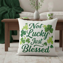 Blessed Shamrock Not Lucky Green Plaid Kissen