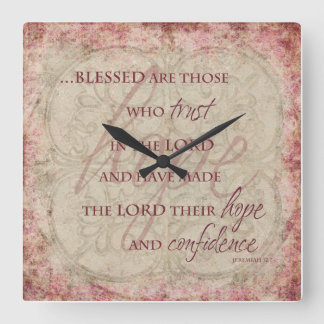 Blessed sind die, die auf den Lord Clock vertrauen Quadratische Wanduhr