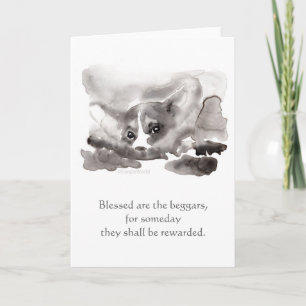 "Blessed sont les mendiants…" Carte de béatitudes