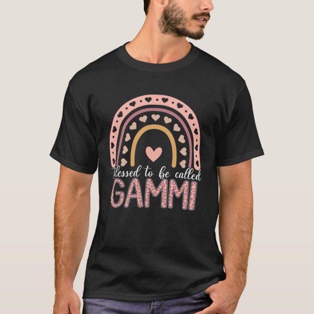 Blessed To Be Called Gammi Leopard Rainbow Cute Mo T-Shirt (Vorderseite)