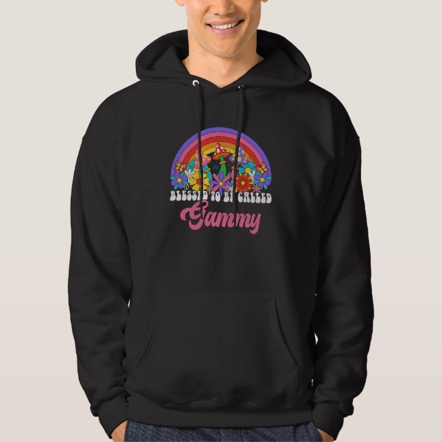 Blessed To Be Called Gammy Rainbow Groovy Hippie F Hoodie (Vorderseite)