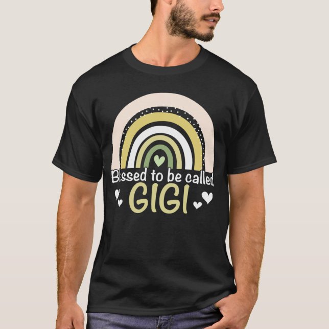 Blessed To Be Called Gigi Boho Rainbow Mother s Da T-Shirt (Vorderseite)