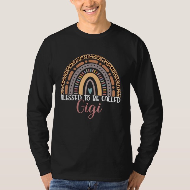 Blessed To Be Called Gigi Rainbow Leopard Mothers  T-Shirt (Vorderseite)