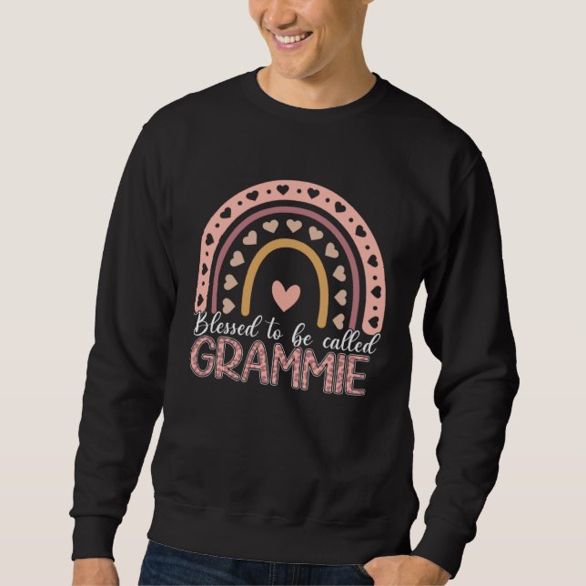 Blessed To Be Called Grammie Leopard Rainbow Mom G Sweatshirt (Vorderseite)