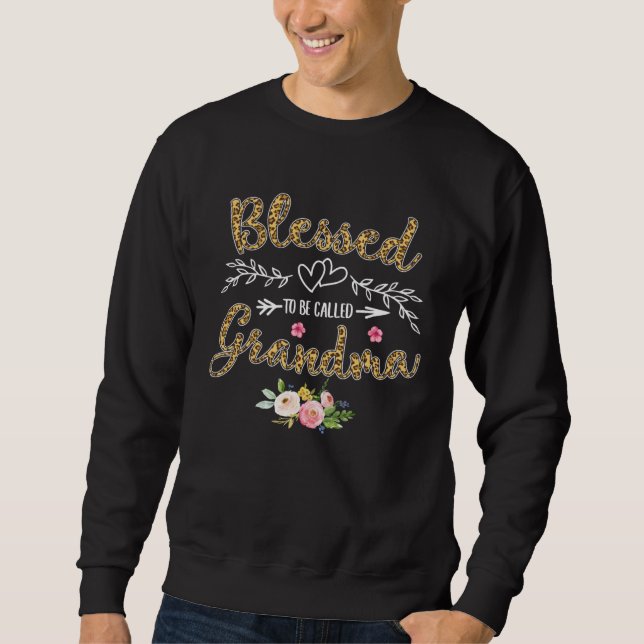 Blessed To Be Called Grandma  Pretty Leopard Print Sweatshirt (Vorderseite)