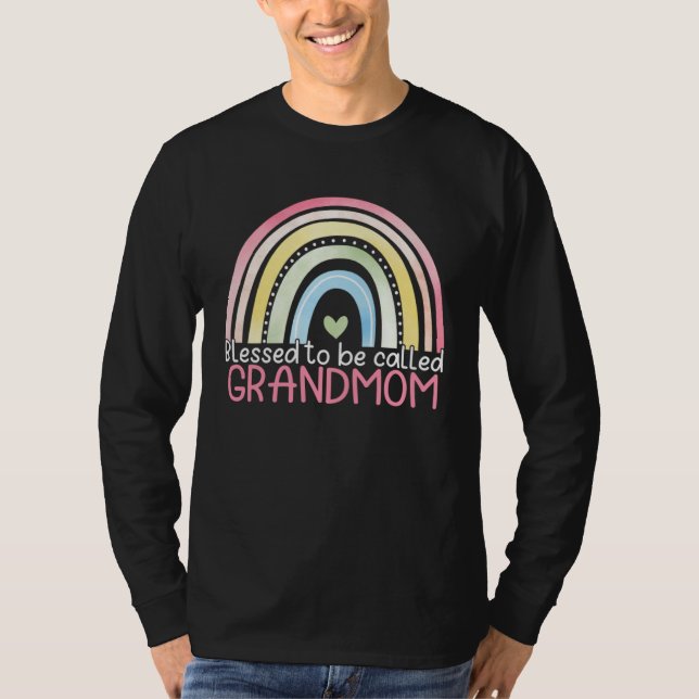 Blessed To Be Called Grandmom Rainbow Happy Mother T-Shirt (Vorderseite)