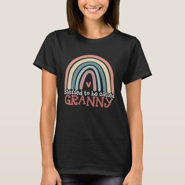 Blessed To Be Called Granny Boho Rainbow Mothers D T-Shirt (Vorderseite)