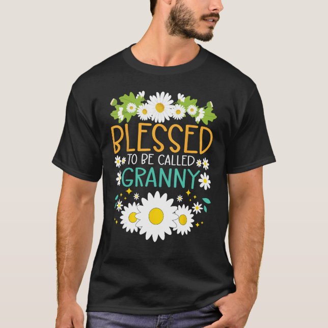 Blessed To Be Called Granny Mothers Day Daisy Flow T-Shirt (Vorderseite)