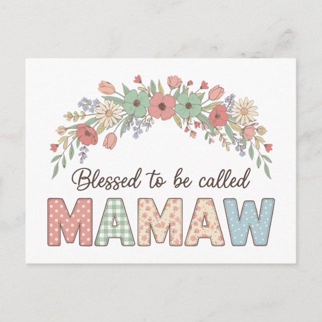 Blessed to be called Mamaw Ankündigungspostkarte (Vorderseite)