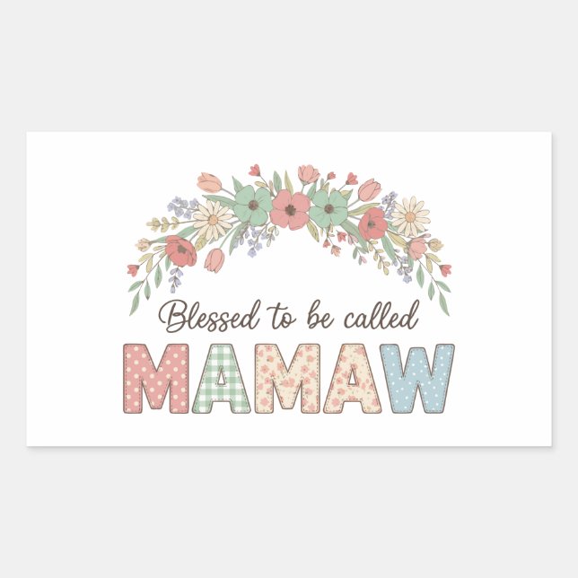 Blessed to be called Mamaw Rechteckiger Aufkleber (Vorderseite)