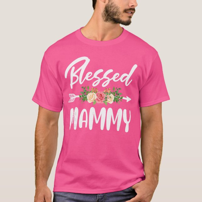Blessed to be called Mammy Floral Arrow Design Mot T-Shirt (Vorderseite)