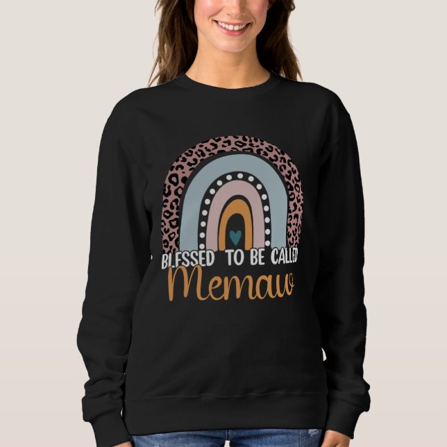 Blessed To Be Called Memaw Rainbow Leopard Cute Mo Sweatshirt (Vorderseite)