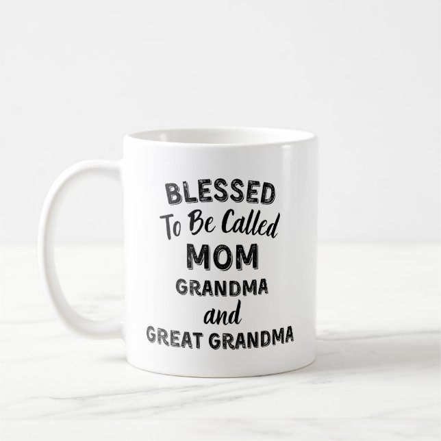 Blessed To Be Called MOM Grandma and Great Grandma Kaffeetasse (Links)